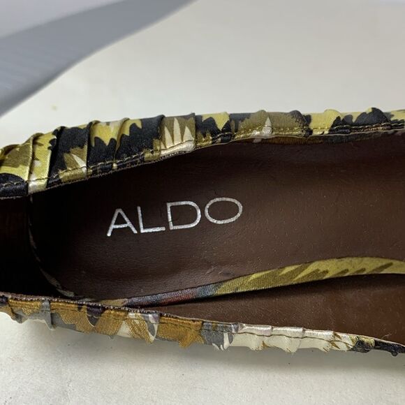 Aldo Jaylona Multicolor Pleated Fabric Peep Toe Platform High Heels Size 38 - Picture 7 of 16